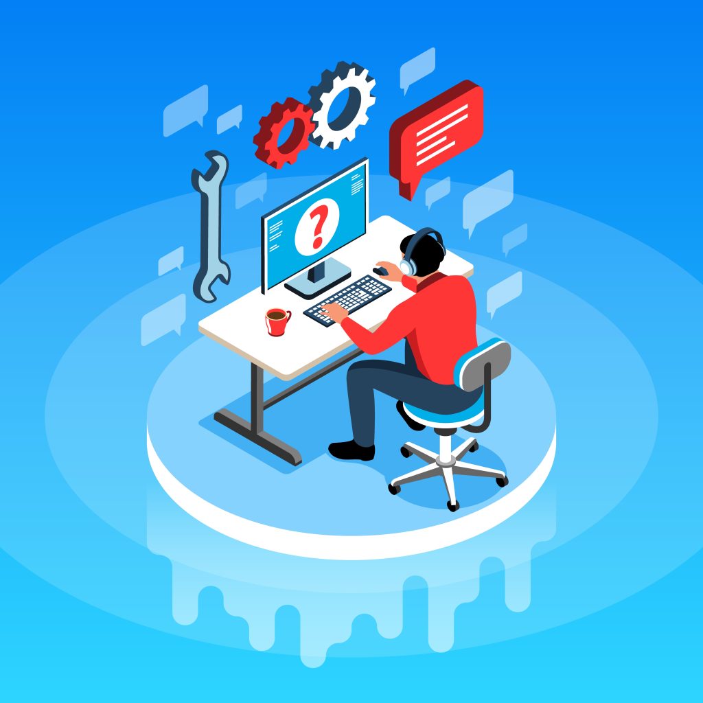 Technical Support Isometric Background - Triotech Labs